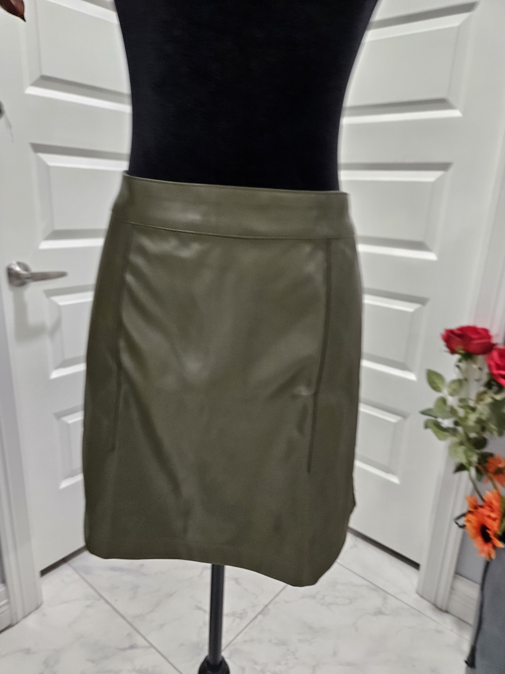 a new day Olive Green Faux Leather Mini Skirt